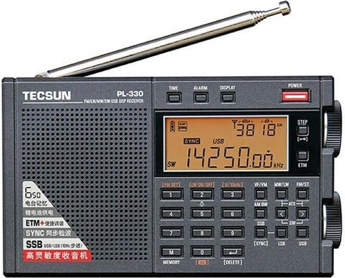 Tecsun PL-330 - Wereldontvanger met ETM - AM / FM / SSB