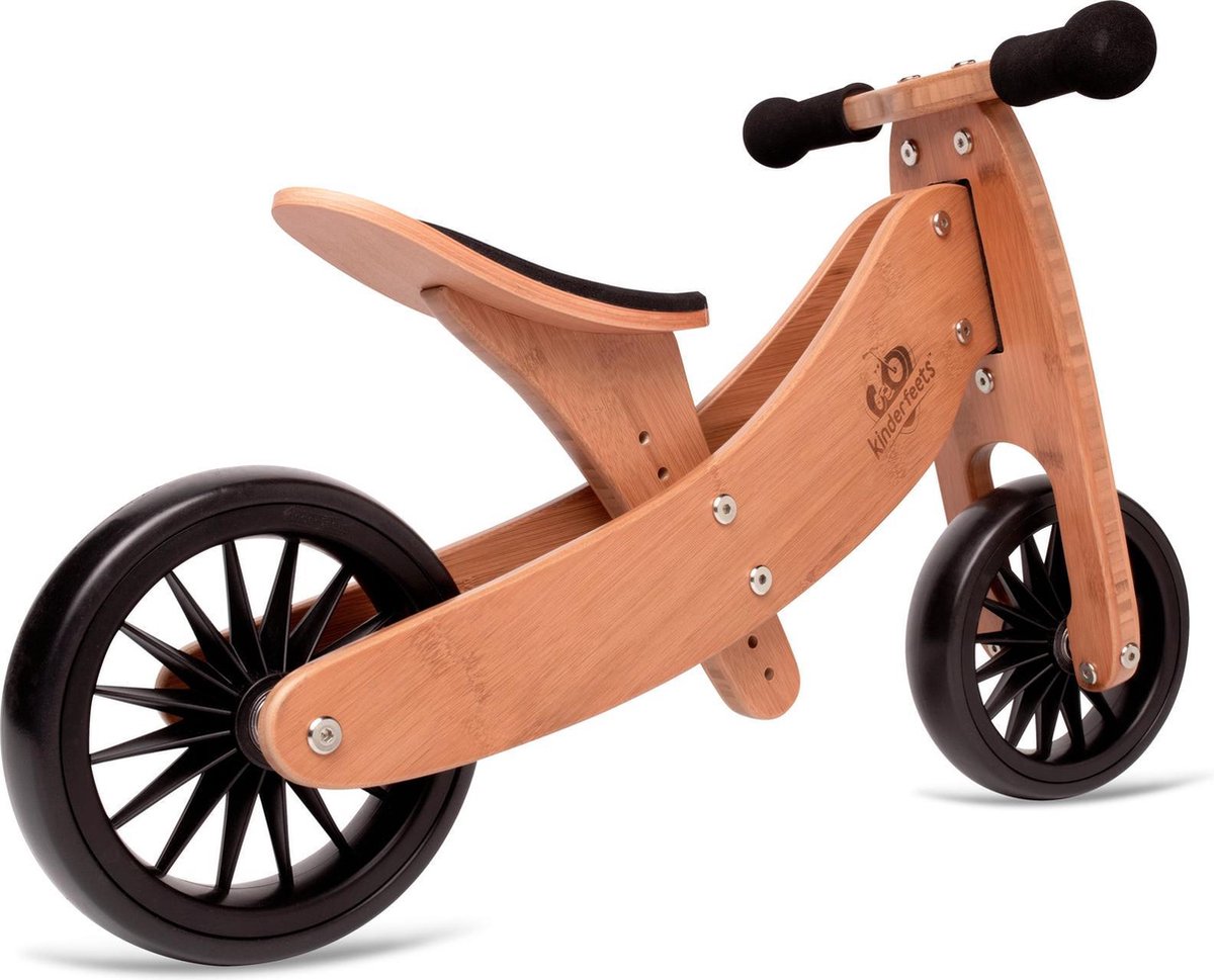 Kinderfeets - Houten driewieler Loopfiets - Tiny Tot Plus 2-in-1	- Bamboo