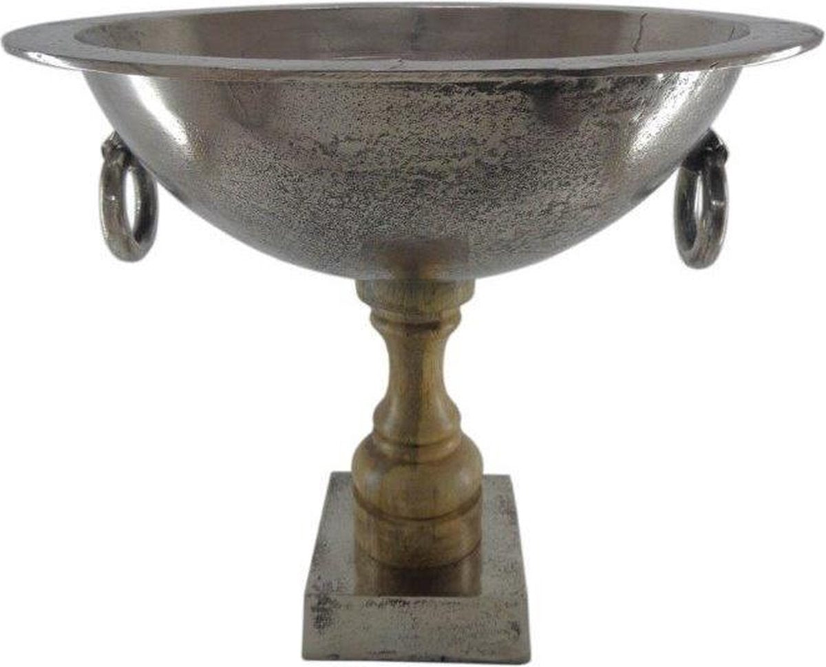 Deco4yourhome - Fruitschaal - 50cm - Old Metal/Natural Wood