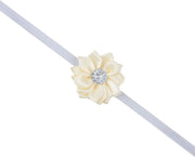 Haarband dun met mooie bloem - Creme