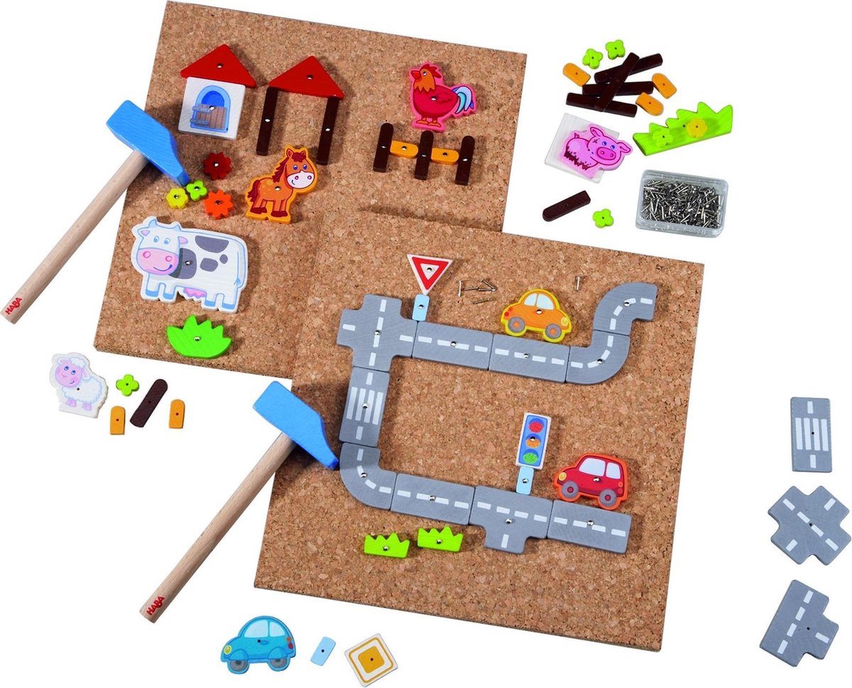 Haba Education - Nailing Material Set Farm and City