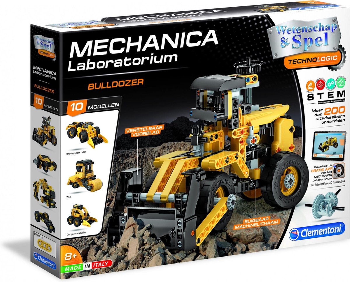 Clementoni - Mechanica Laboratorium - Bulldozer - Constructiespeelgoed STEM