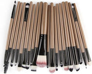 Evvie Professionele Make-up Kwasten - Kwastenset - bruin-zwart - 20 stuks