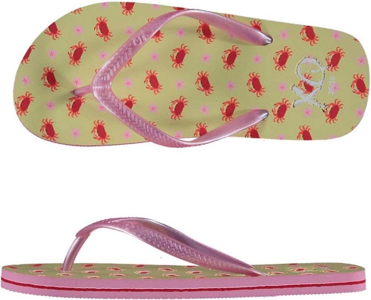 Xq Footwear Teenslippers Krabben Meisjes Rood/roze Maat 31-32