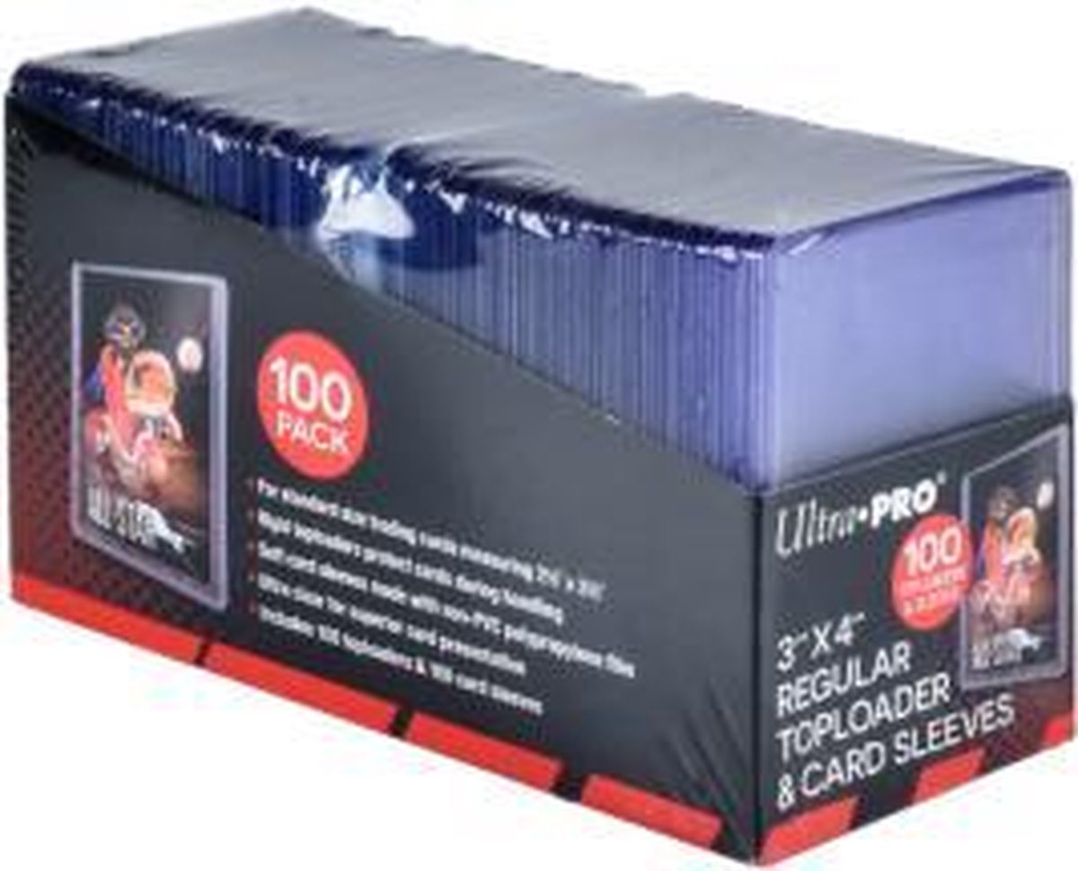 Ultra Pro - Toploader - Toploaders - 3" x 4" Clear Regular & Card Sleeves (100) - TCG - Trading Card Game - Pokemon Yu-gi-oh - MTG - UP