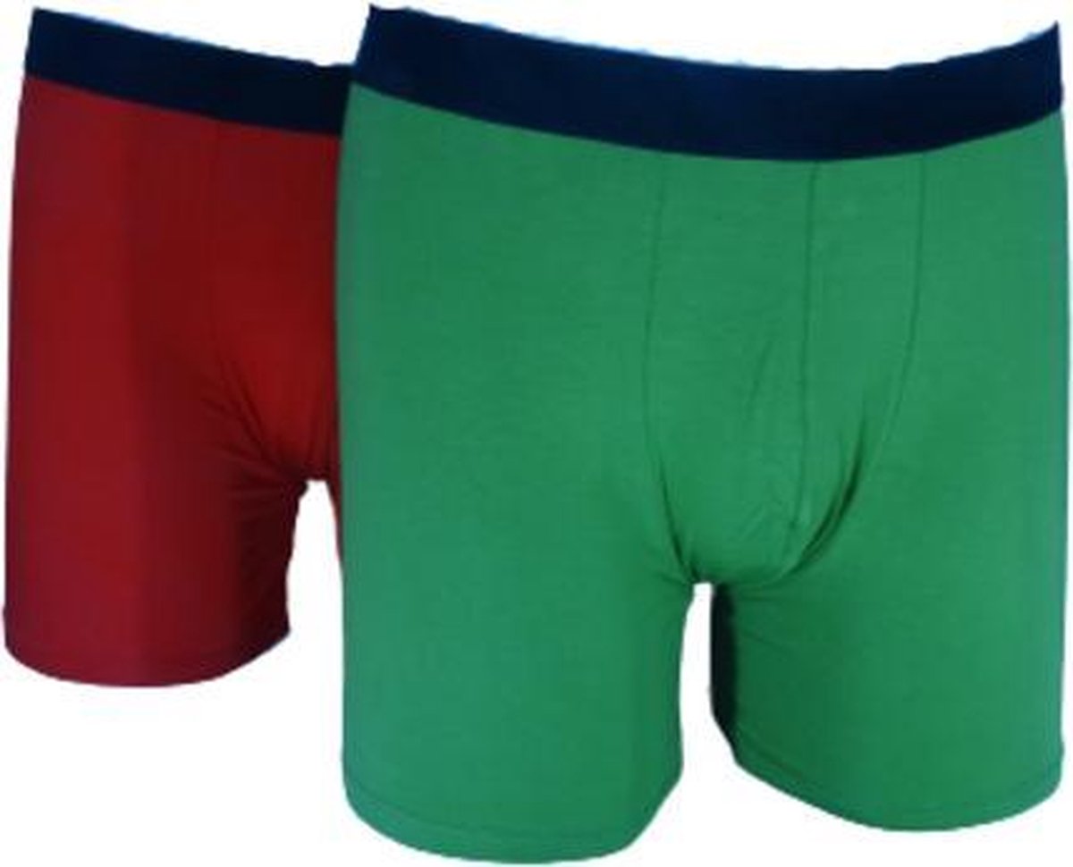 Hipperboo® - HipperBoxers - Heren Bamboe Ondergoed - Maat M - 2 paar - Onderbroek - Boxershort - Rood/Groen - M/L