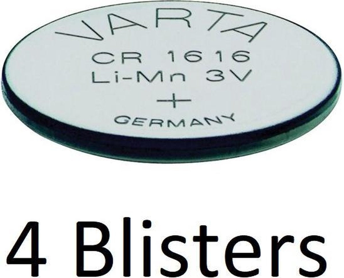 4 Stuks (4 Blisters a 1 st) Varta CR1616 Wegwerpbatterij Lithium