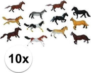 Setje van 10x stuks plastic paardjes van 6 cm