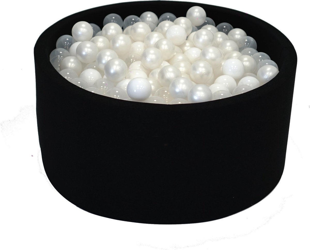 Ballenbak Grijs Zwart 90x40 met 250 ballen Wit