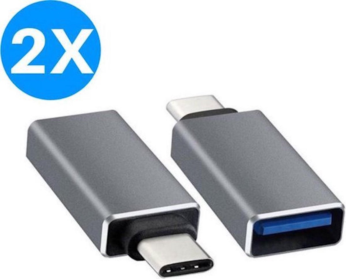 GRIJS USB-C naar USB-A Adapter 2 stuks Thunderbolt 3 naar USB 3.0 Adapter Compatible MacBook Pro 2019/2018/2017
