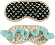 OBBOmed - Slaapmasker - met velours band - en uitneembare koelgel - sluit elke lichtval af - voorkomt hoofdpijn - en vermoeidheid aan de ogen - Hartjes motief - ME 1110B