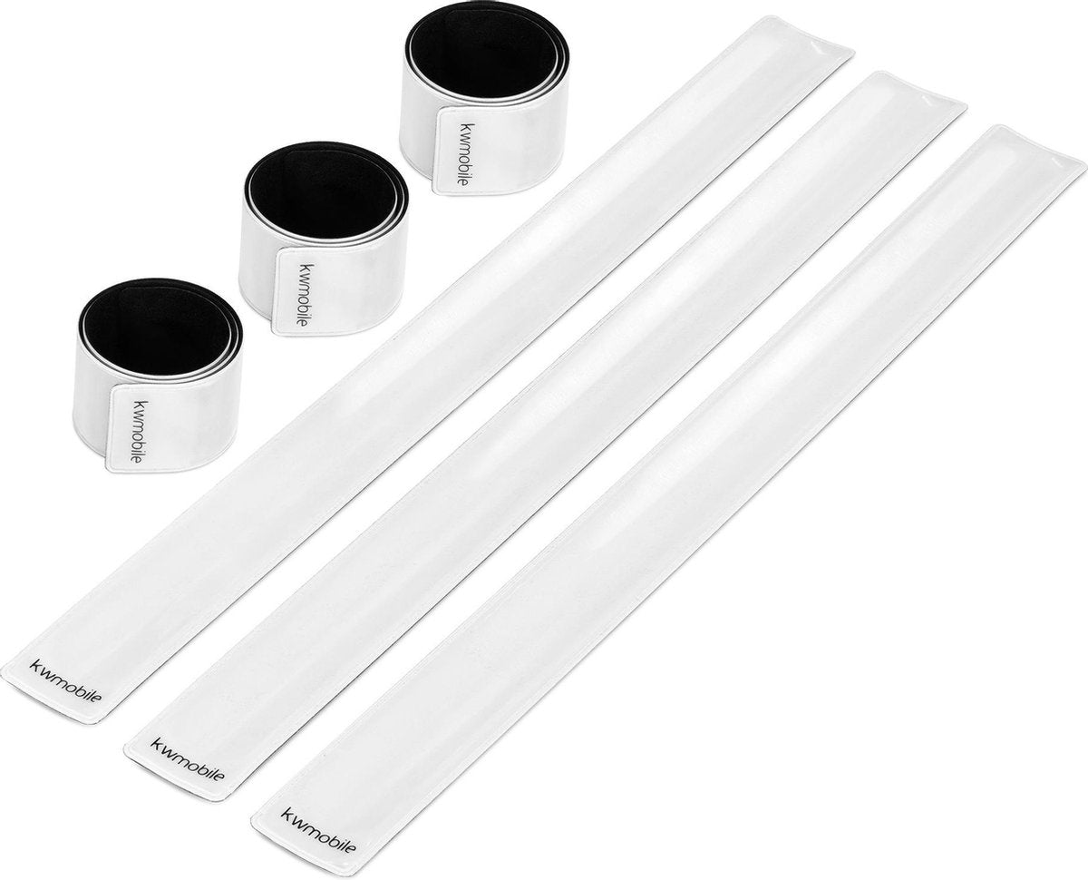 kwmobile reflecterende banden - Set van 6 lichtgevende armbanden - Reflectorband voor hardlopen