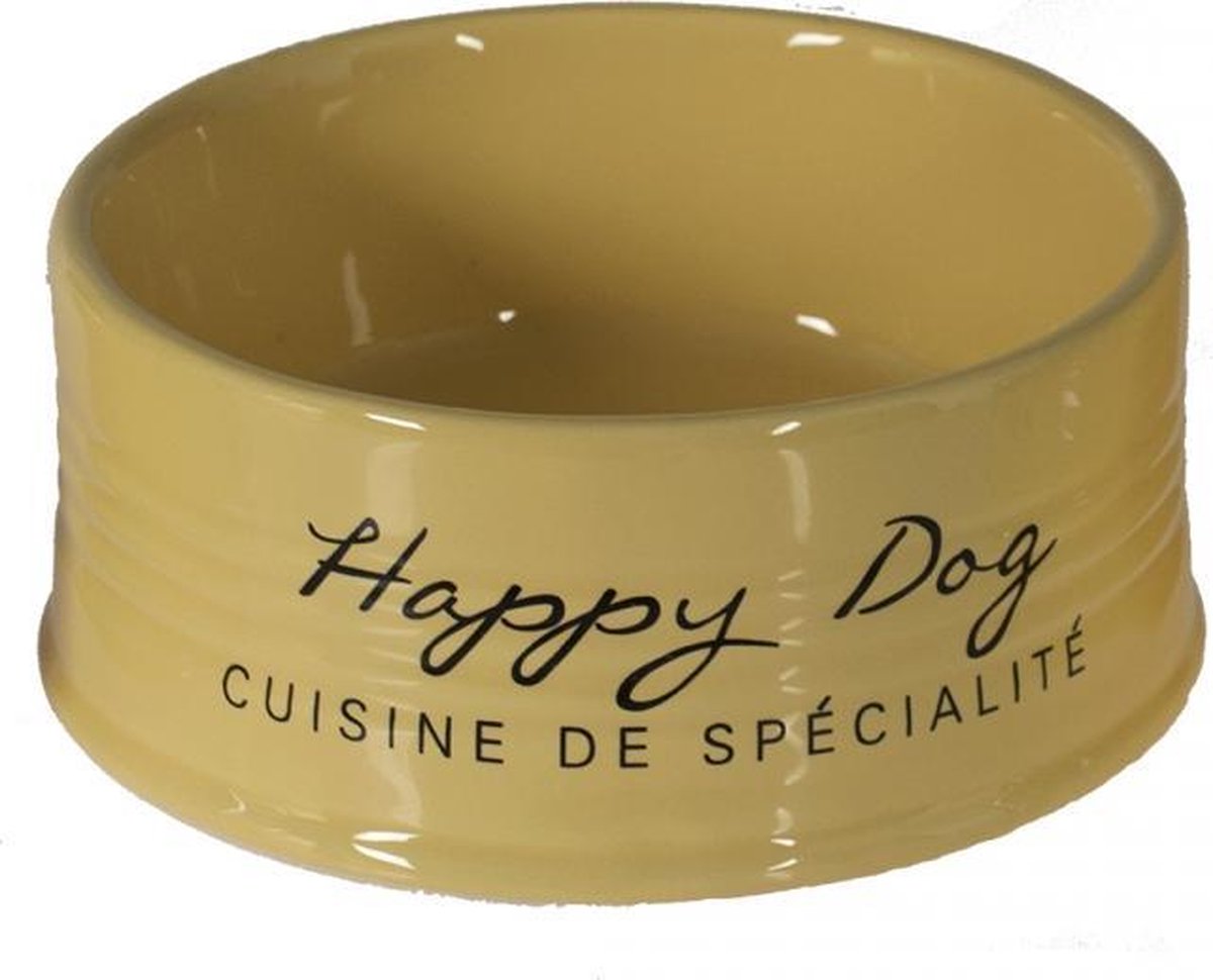Duvo+ Eetkom stone happy dog Geel Ø18