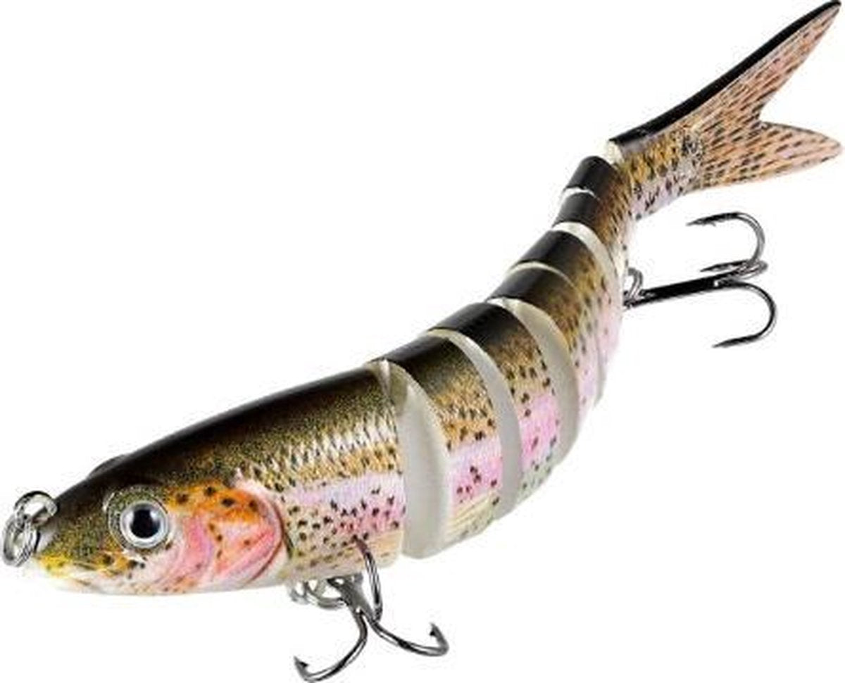 8-delige Swimbait RegenboogForel Kunstaas voor snoek 