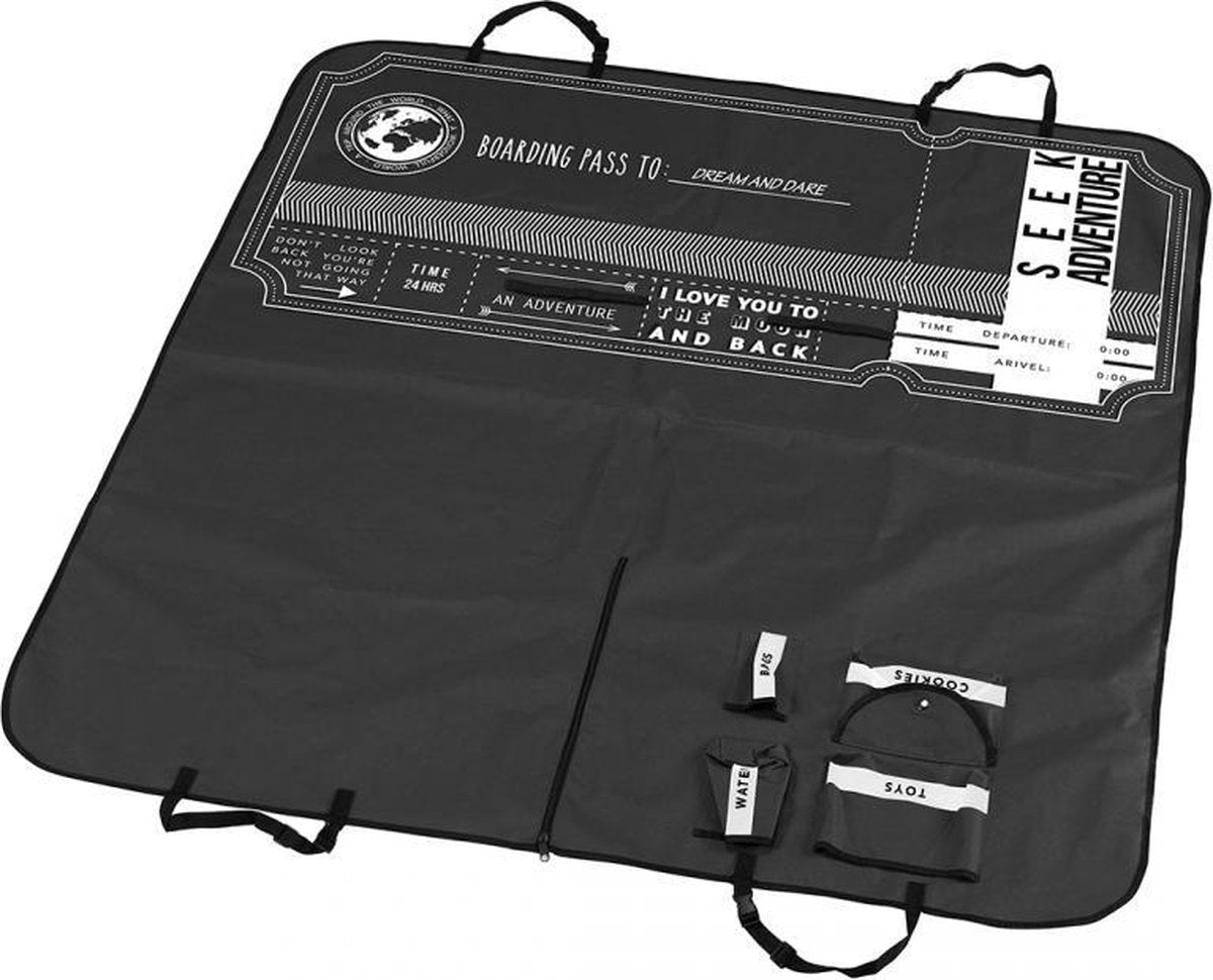 Auto stoel cover/boarding pass Zwart 150x145cm