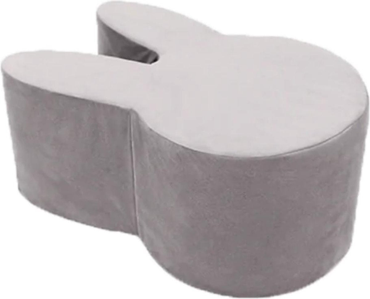 Misioo Poef  Konijn - Velvet Grijs - luxe kinderpoef - luxe kinderstoel - velvet Grey