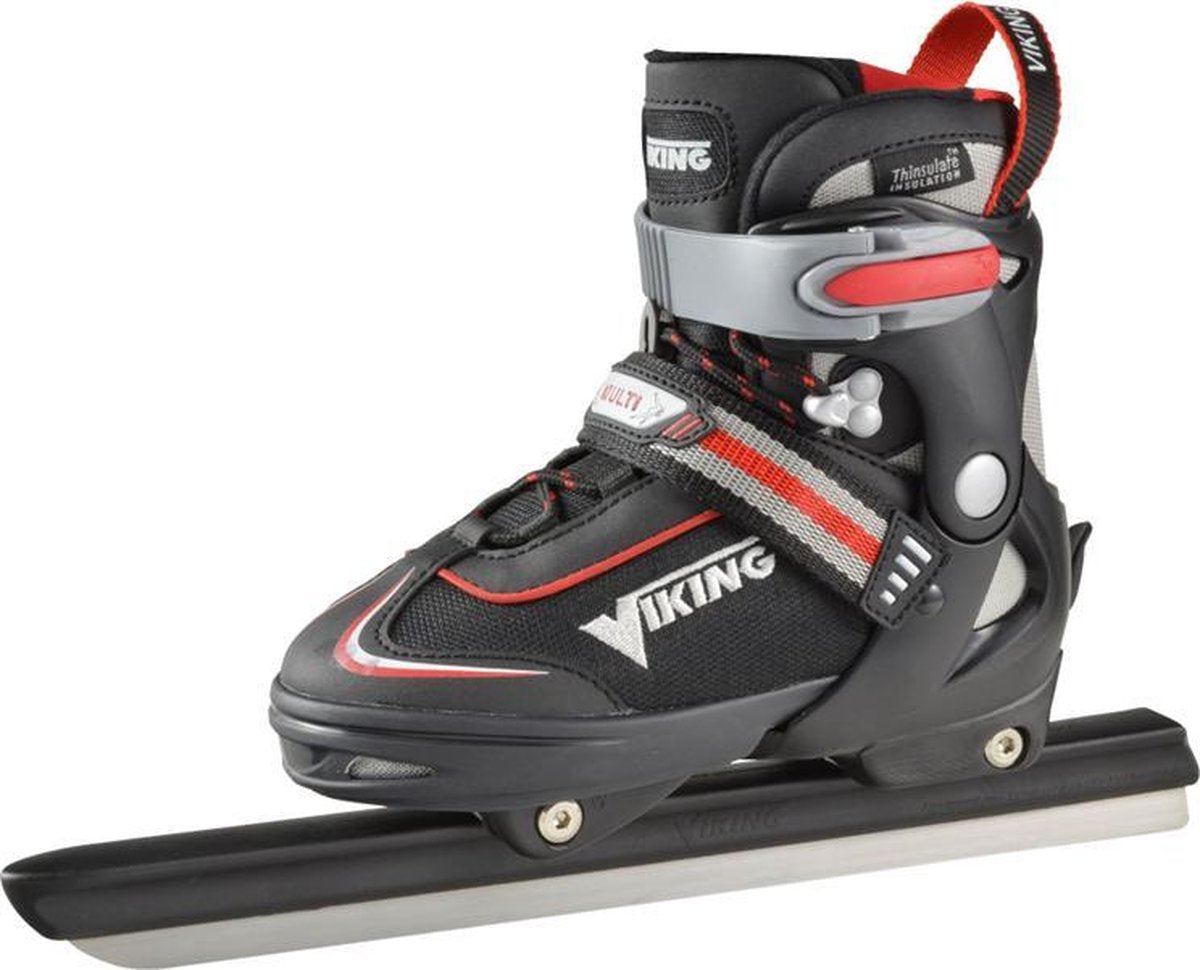 Viking Schaatsen - Maat 33-36 - Unisex - zwart/grijs/rood/wit