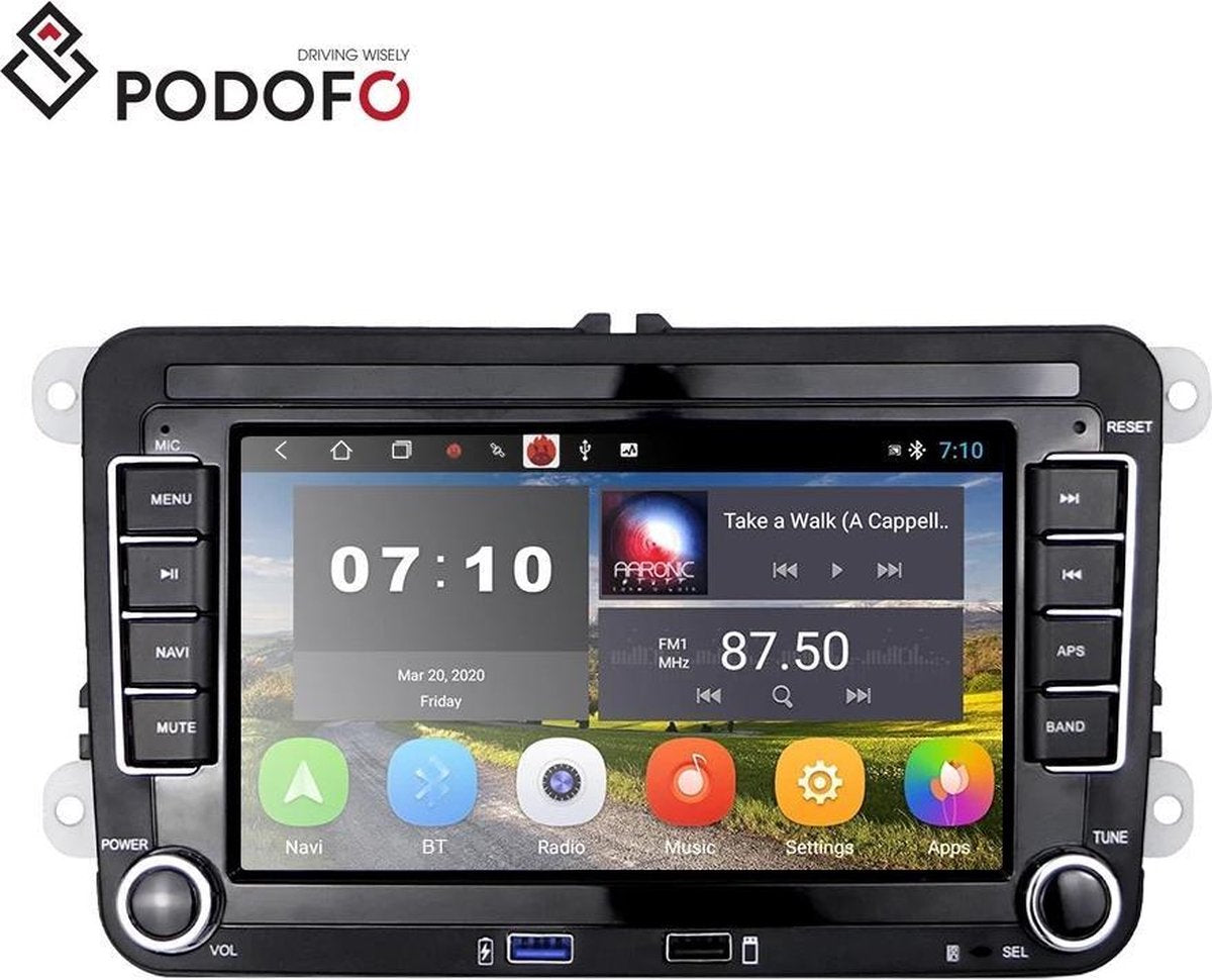 Android 10 autoradio voor VW met navigatie