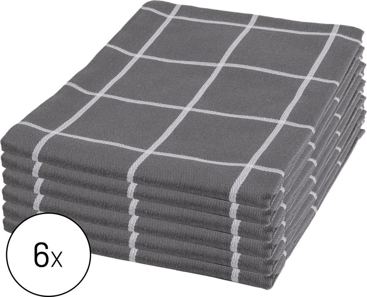 Byrklund Set Donker Grijs - 6x Theedoek 50x70cm