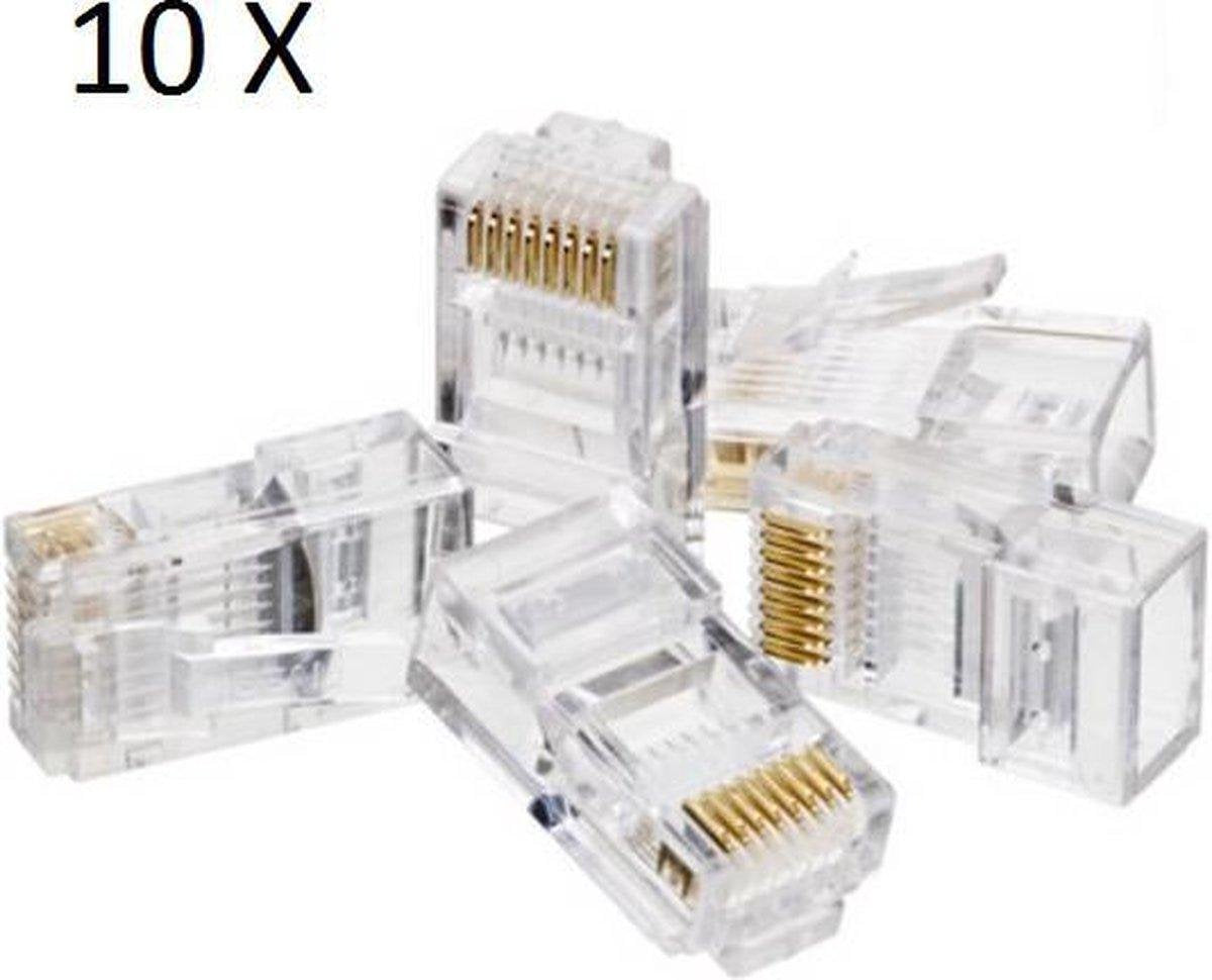 LOUZIR 10  stuks  Connector Stekker Plug RJ-45 CAT-5E - CAT6 CAT6 Plug Voor Internet/Netwerk Kabel- netwerkkabel