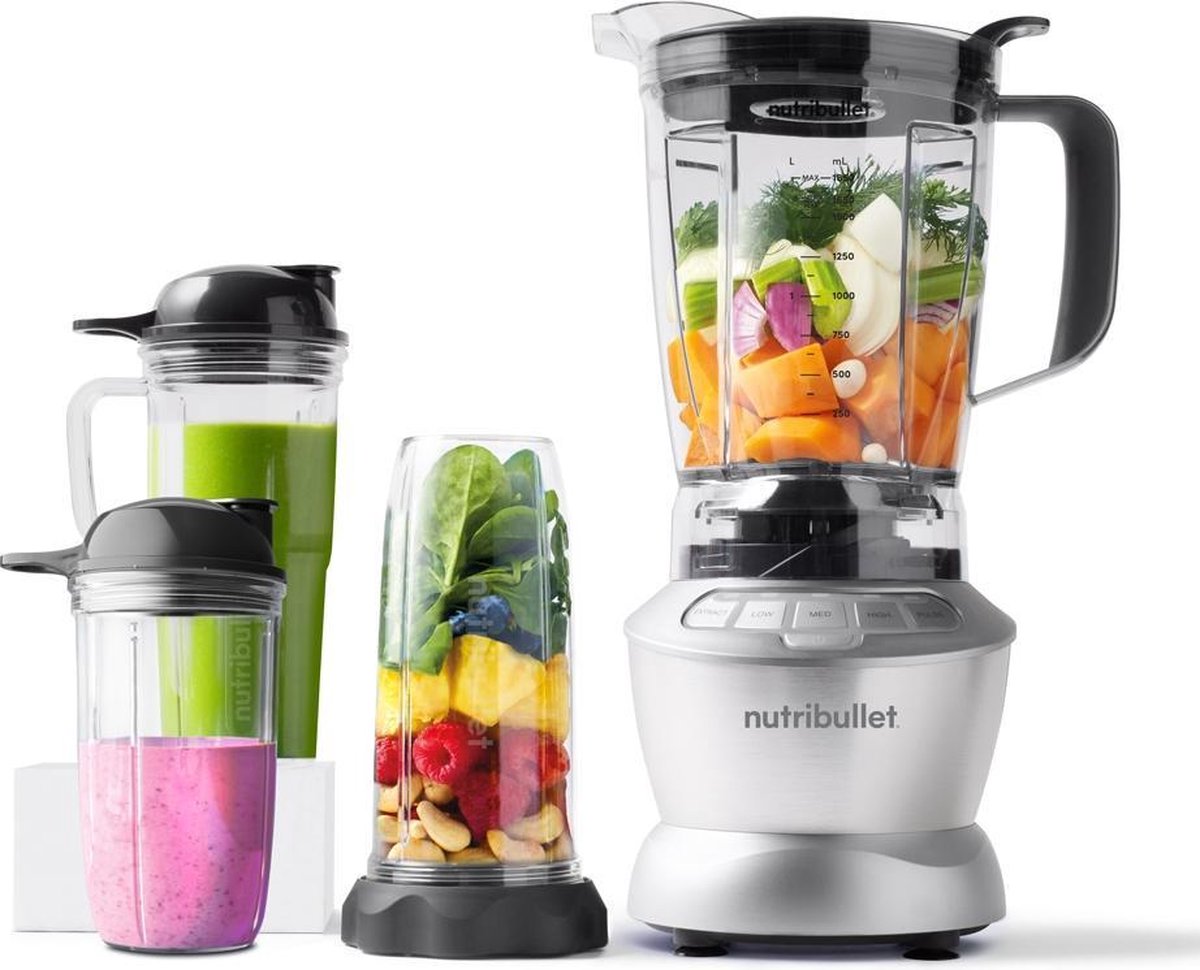NutriBullet Combo - 11-delig - 1200 Watt - Power Blender - Grijs