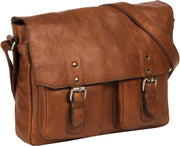 "Lhotse" Cognac A4 flapover 28x9x26cm