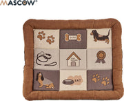 Hondenkussen - Met Patchwork - Hondenmand - Honden Ligbed - Hondenbed - Slaapkussen - Hondenslaapkussen - Bruin Slaapkussen Hond - 74 x 61 x 6.5 cm