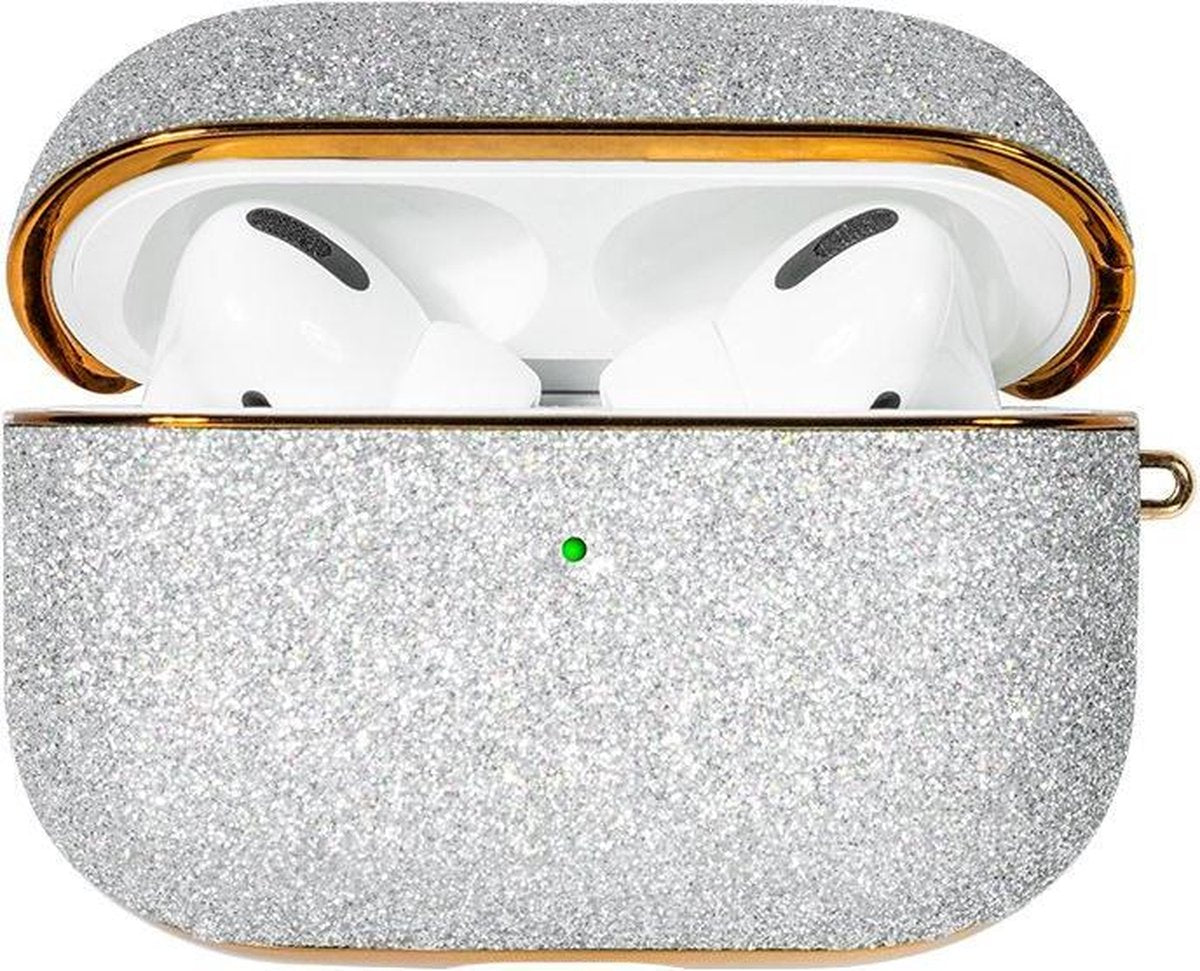 Kingxbar Bling glanzende glitter case Protector voor AirPods AirPods Pro zilver