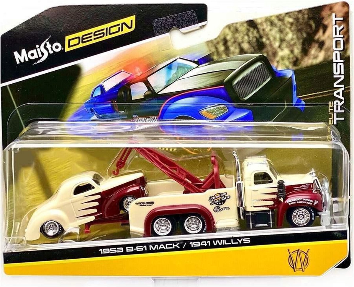 Mack B-61 TOW TRUCK 1953 + WILLYS 1941 1:64