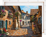Straat Italiaans dopje - Schilderen op nummer - Met frame - 40x50 cm