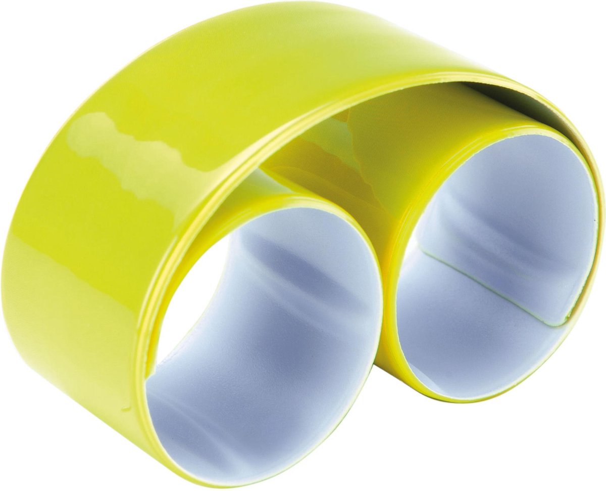 KI0334 KiMood Reflecterende snap/slap warp armband 32 x 3cm - Geel