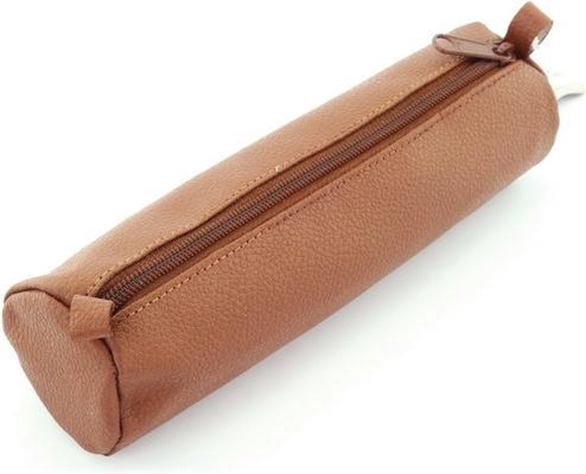 Etui Alassio echt leer bruin - 21x6cm