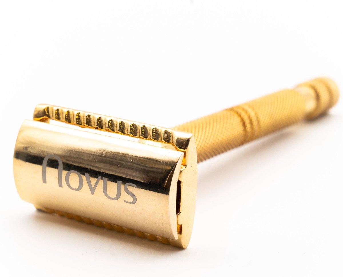 Novus Double Edge Safety Razor Klassiek scheermes - Inclusief 20 Scheermesjes - Goud