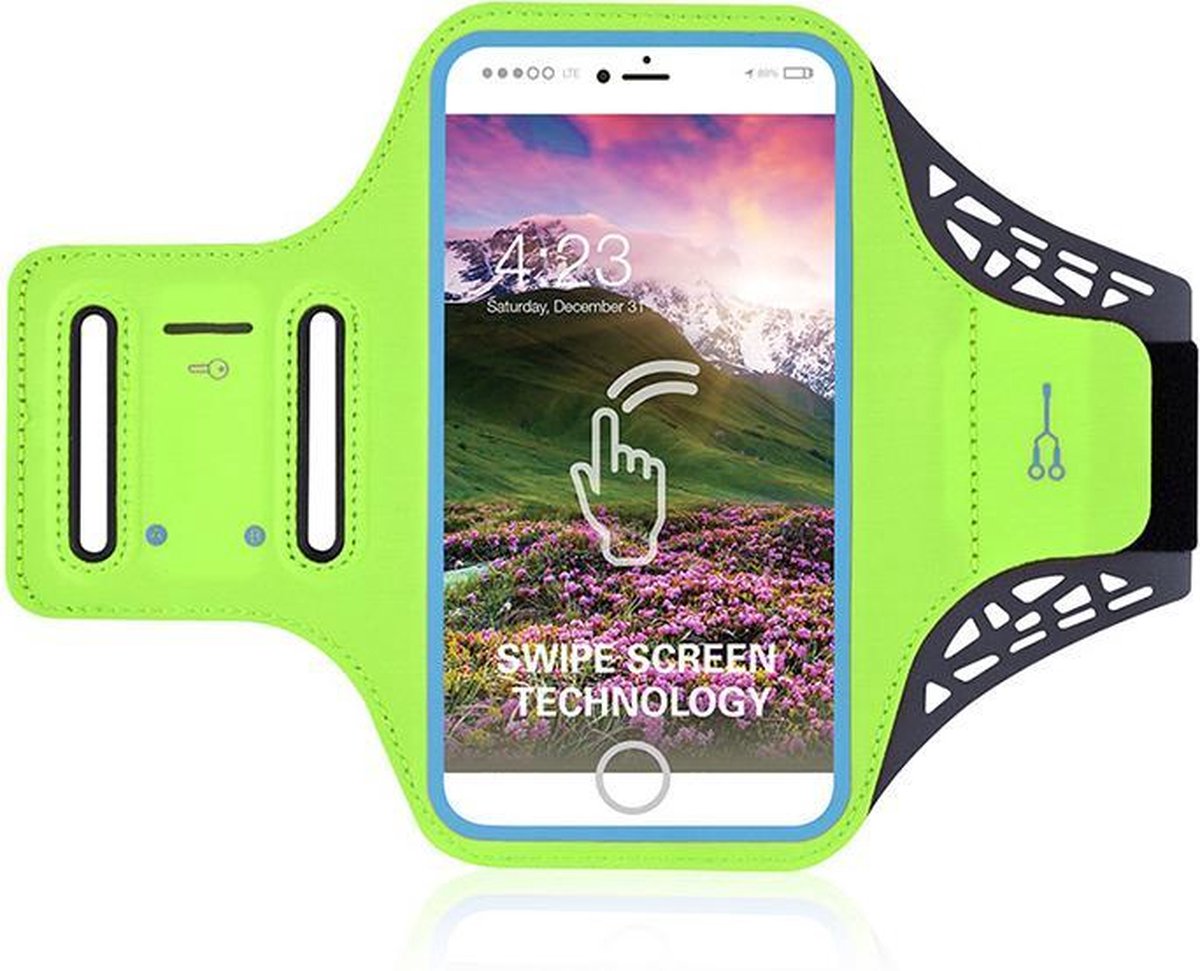 Sportarmband voor iPhone 6/7/8 - Spatwaterdicht - Ruimte voor pasjes en sleutels - Groen