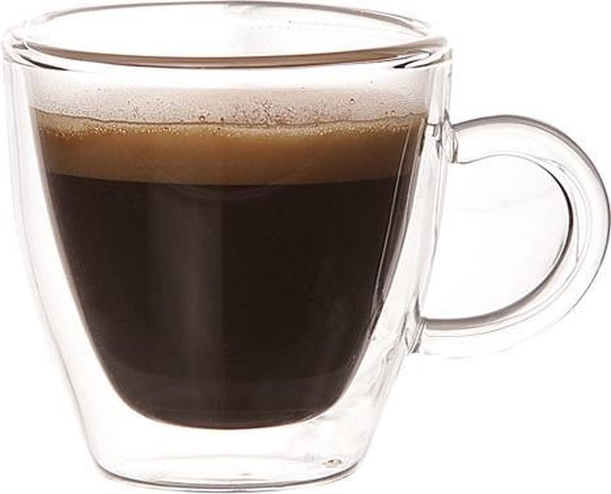 Cosy&Trendy Isolate Beker - Glas - 6 cl - Ø6x6 cm - Espresso - Dubbelwandig - 2 stuks