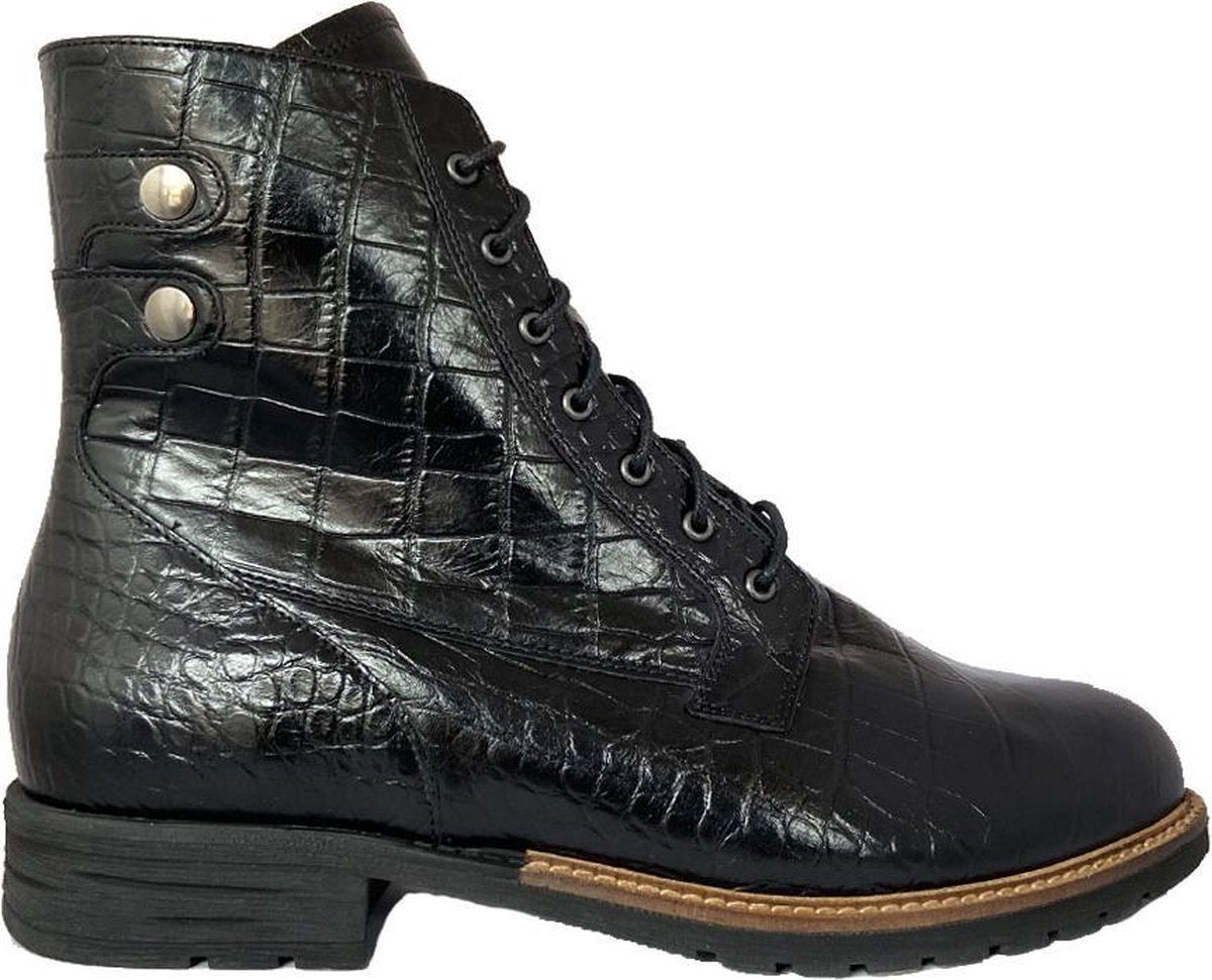 Zwarte Durea Veterboots Wijdte K