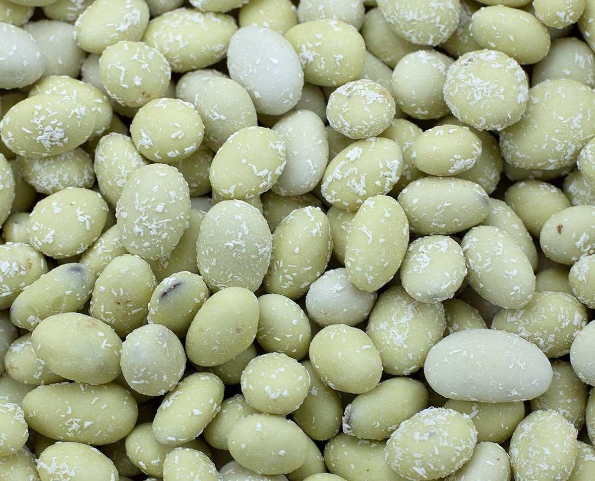 Witte Chocolade Amandelen Met Kokos Snippers 1 Kilogram - Biologisch - Glutenvrije Chocolade