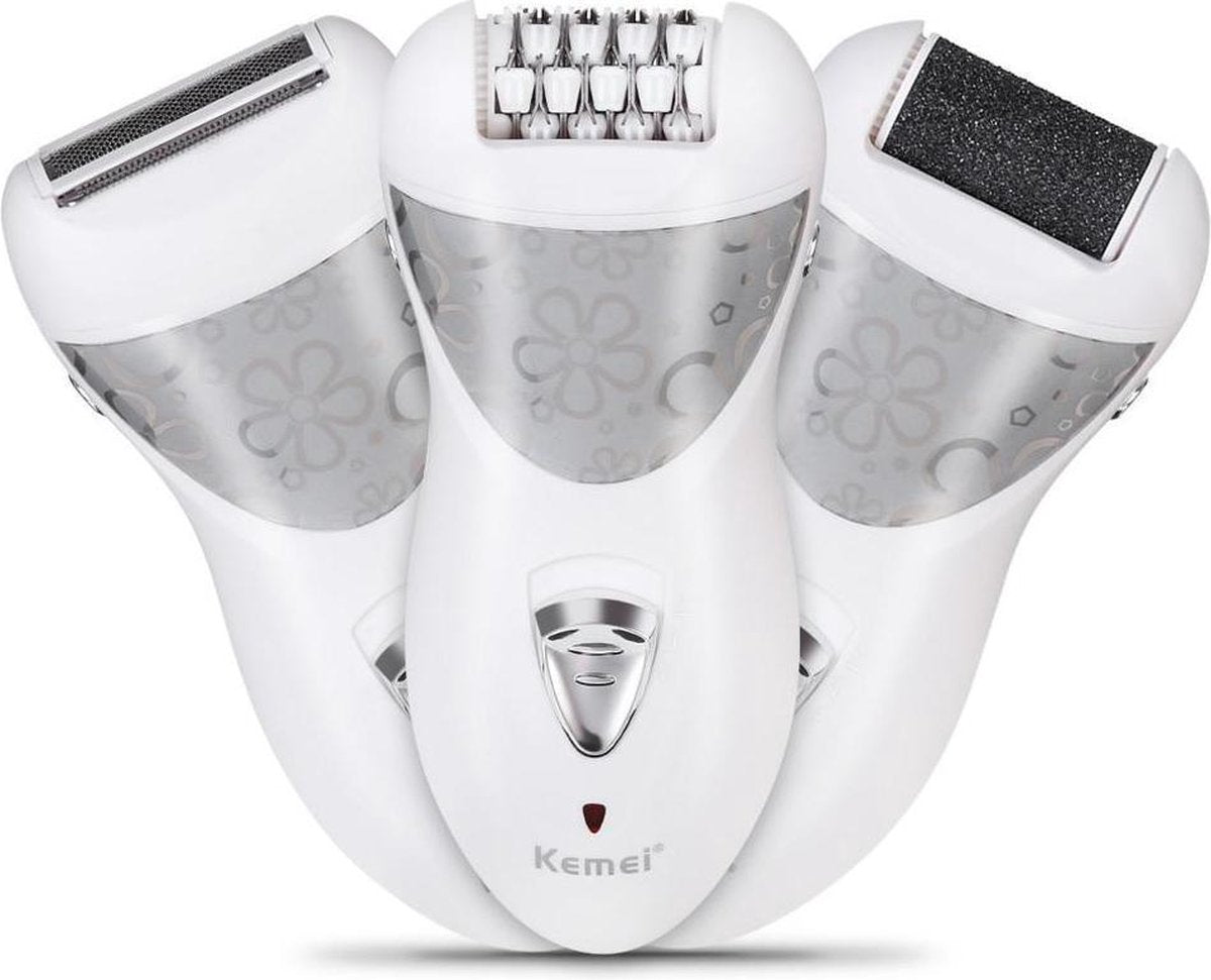 Kemei 3-in-1 Epilator | Epilator & Scheerapparaat & Eelt verwijderaar | KM-505