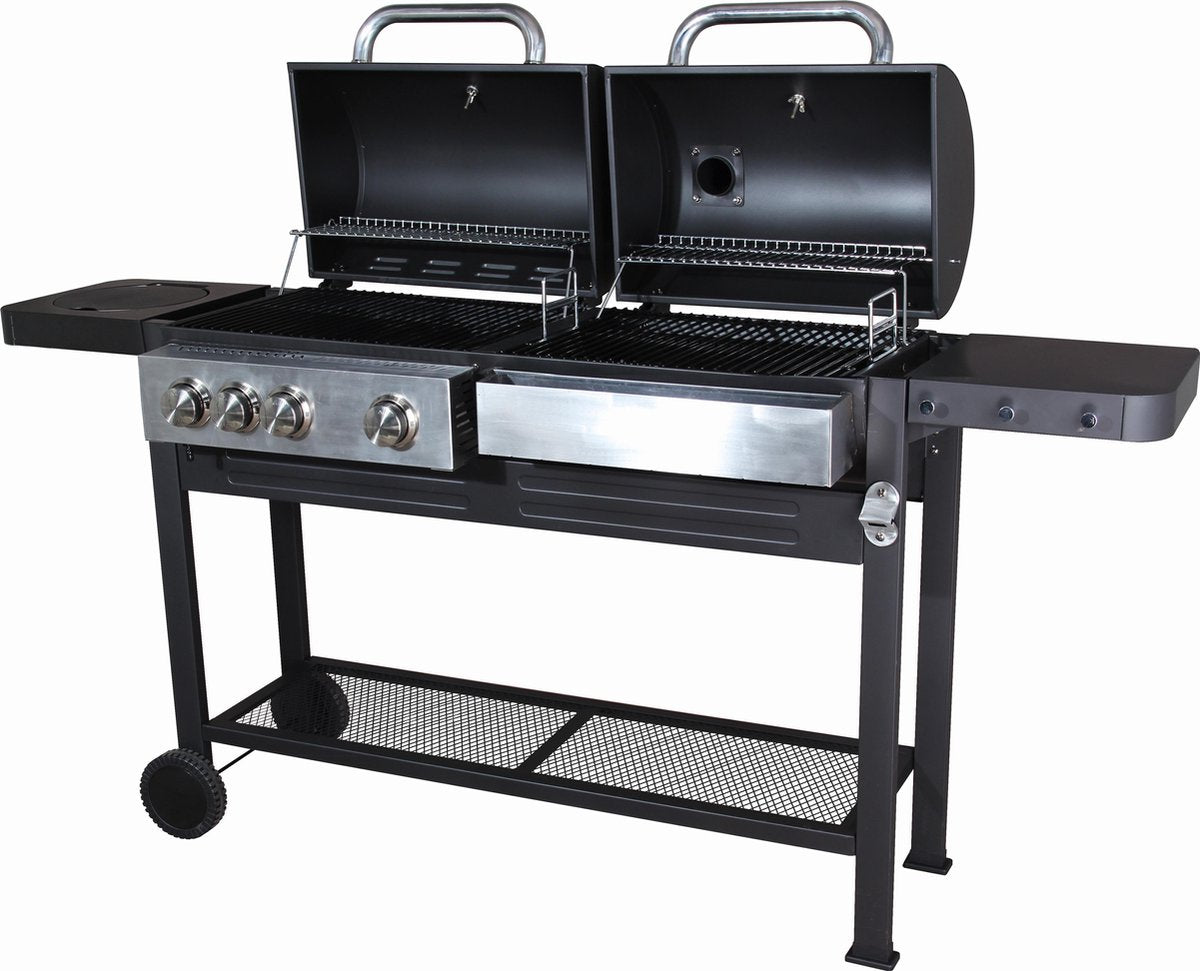 BBQ met twee grillzone's | gas + steenkool