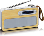 Lenco PDR-040BAMBOOWH - DAB+/FM radio Bluetooth- Bamboo - Wit