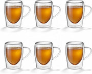 6 dubbelwandige theeglazen met oor 0