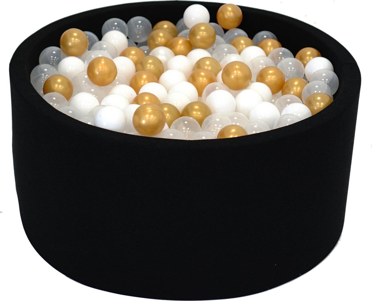 Ballenbak Grafiet Zwart 90x40 met 250 ballen Wit