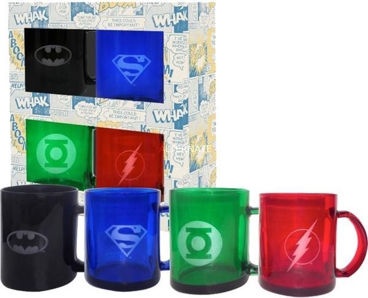 DC COMICS - Set of 4 Translucide Mugs