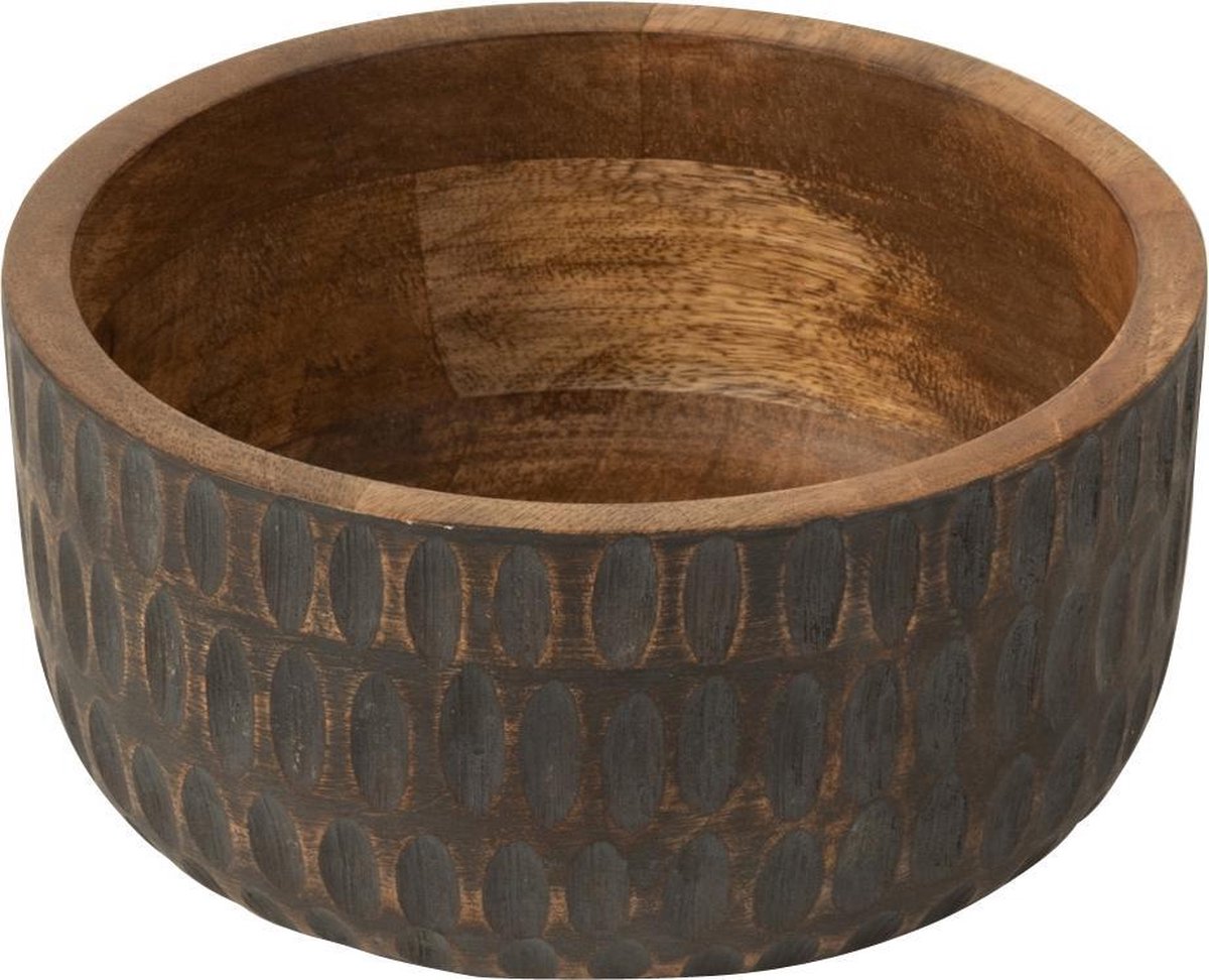 J-Line Kom Mango Hout Bruin/Zwart Medium