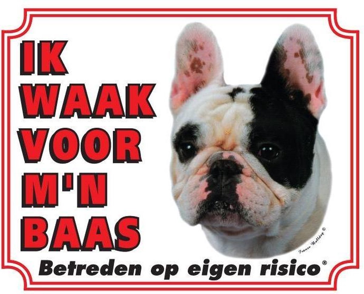 Franse Bulldog Waakbord - Ik waak voor mijn baas