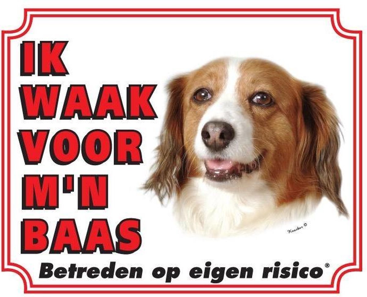 Kooikerhondje Waakbord - Ik waak voor mijn baas