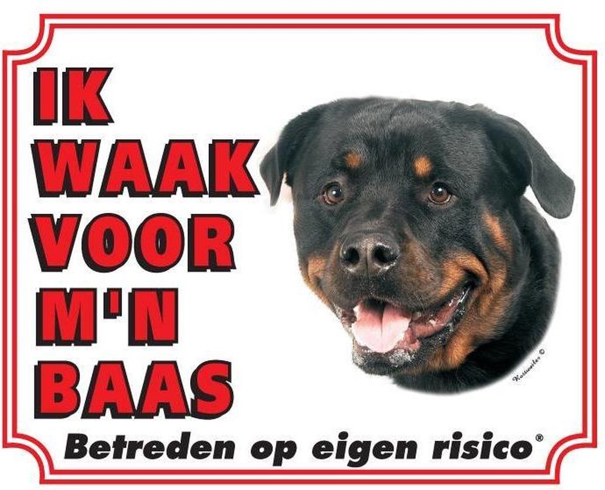 Waakbord 12 Rottweiler 20x25cm