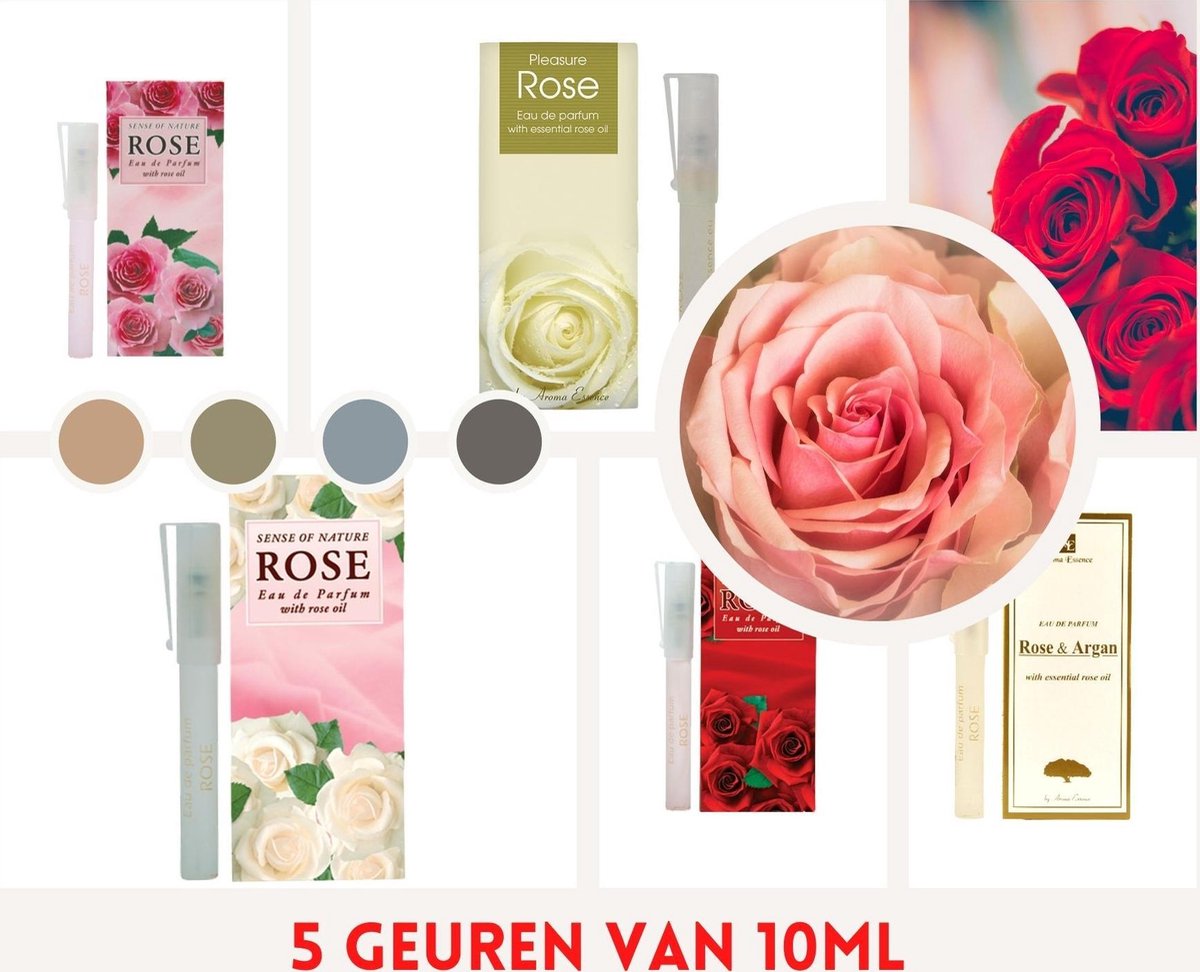 Set van 5 zachte en warme geuren met ROOS uit Bulgarije