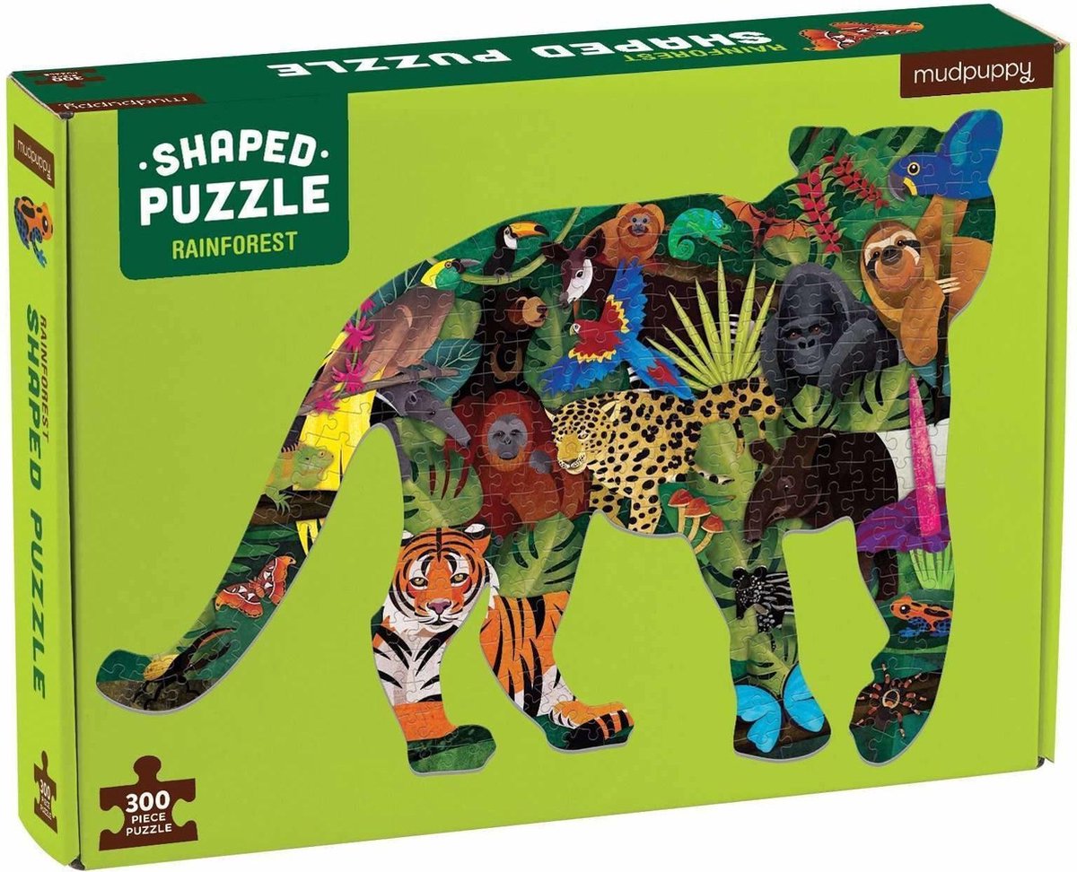 Mudpuppy gevormde puzzel Regenwoud - 300 stukjes