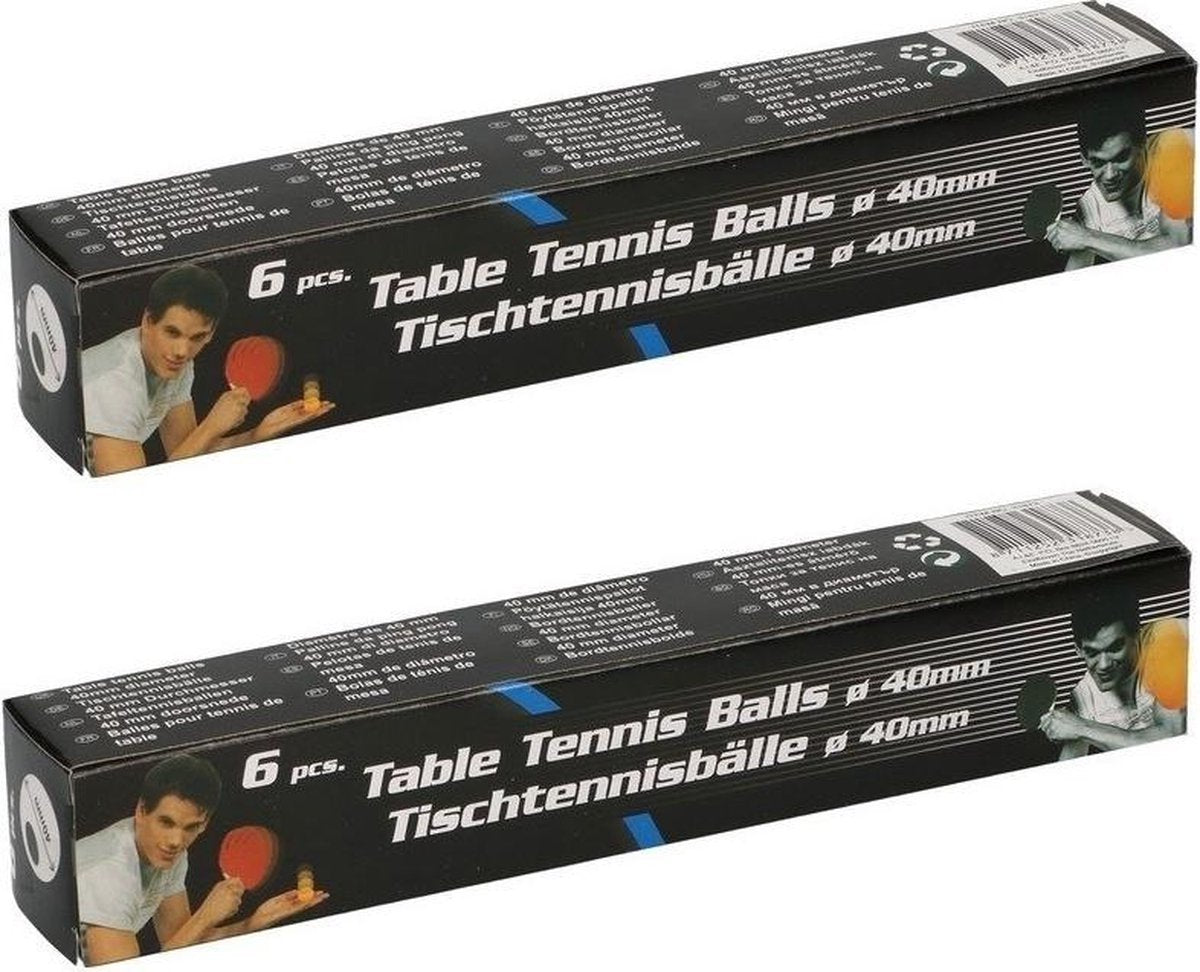 12x Speelgoed tafeltennis/ping pong balletjes wit 4 cm - Buitenspeelgoed